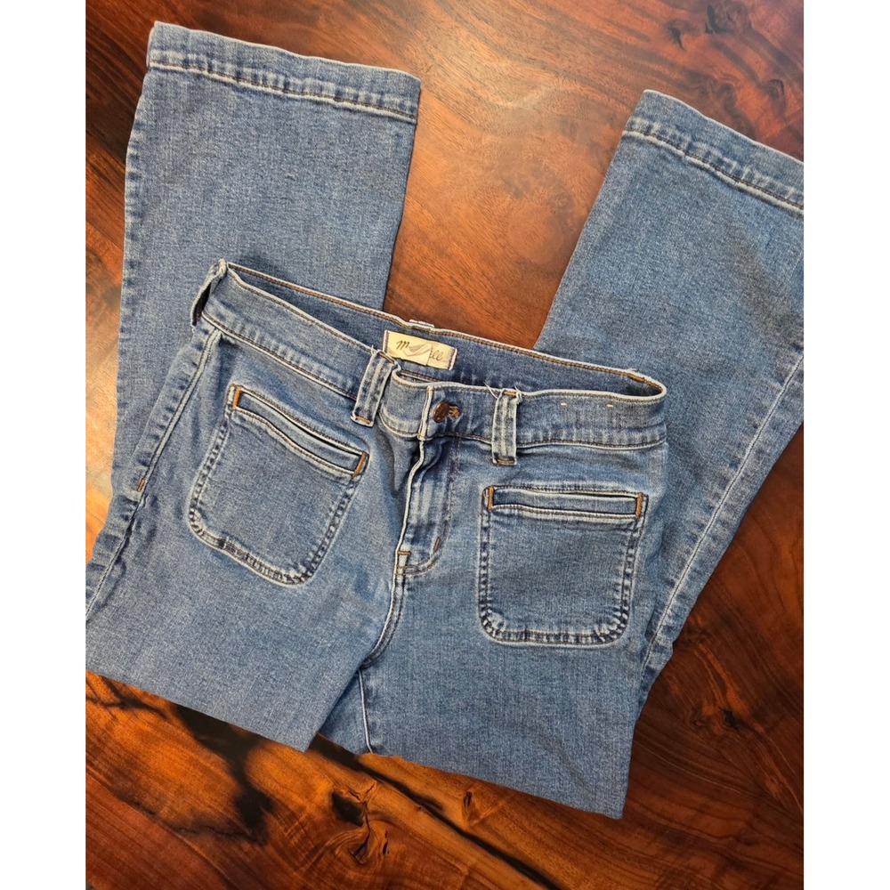 Madewell Mid-Rise Kick Out Patch Pocket ANTHROPOLOGIE Boho Revival Qiuet Luxury